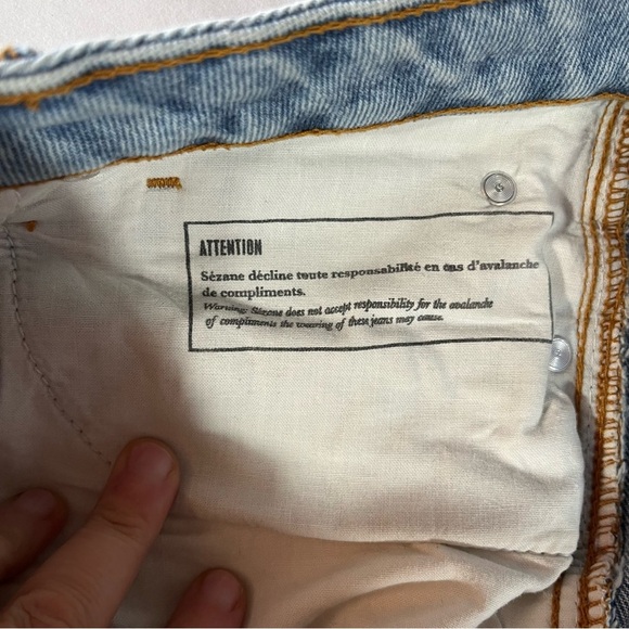 Sezane Light Blue Straight Leg Jeans 100% Cotton 35” - Picture 10 of 12